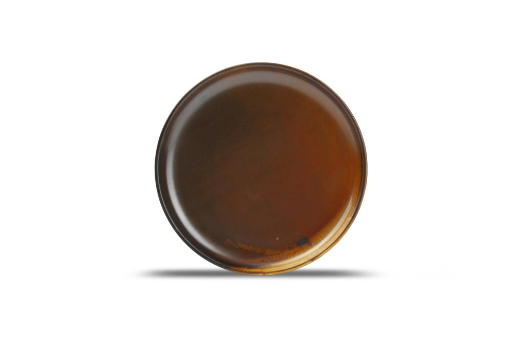 Plat bord escura Ø20 cm bruin