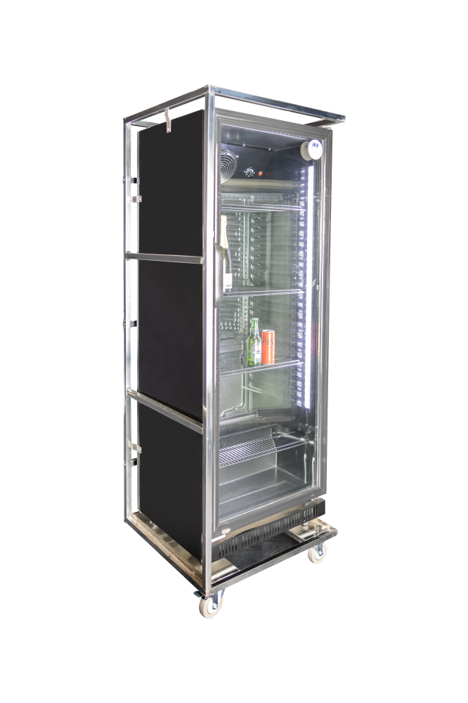 Glasdeurkoelkast zwart 350 ltr