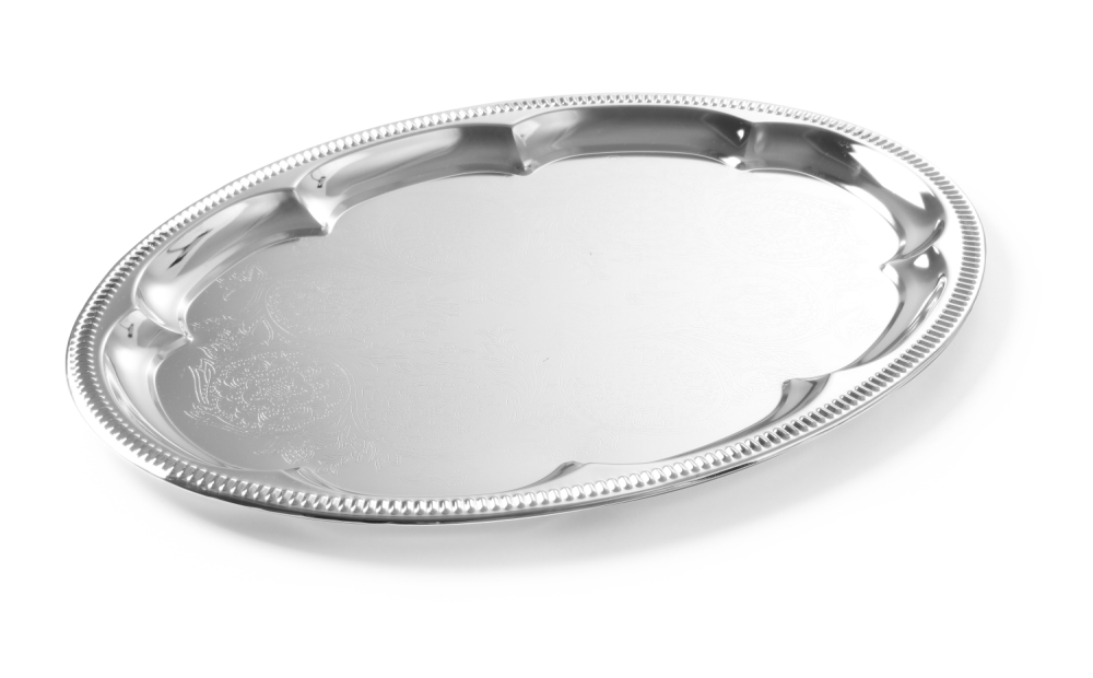 Platte schaal rvs 30,5x23 cm ovaal