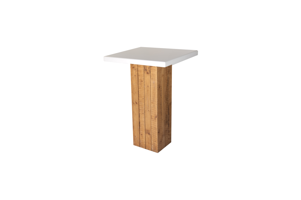 Statafel easy white natural wood 80x80 cm