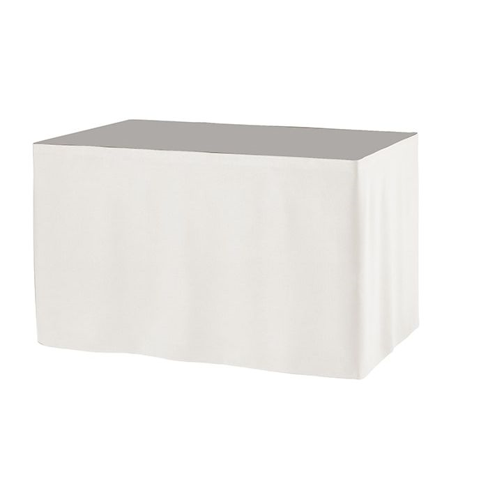 Tafelrok zonder plooi wit 73/580cm. - Afbeelding 2