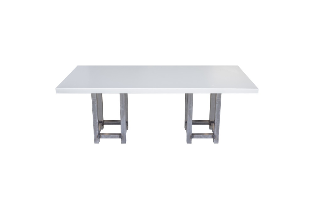 Tafel easy white&steel 180x80 cm