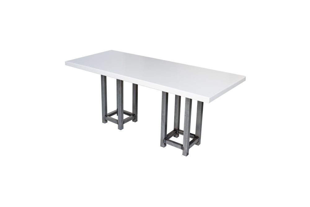 Tafel easy white&steel 180x80 cm - Afbeelding 2