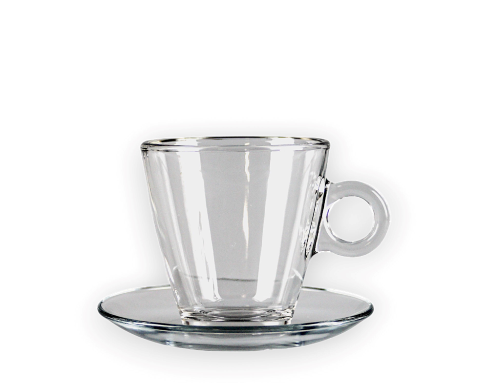 Kop en schotel glas krat á 24 stuks