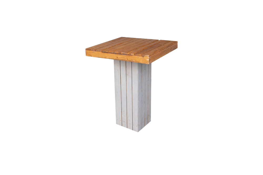 Statafel Natural wood mixed 80x80 cm